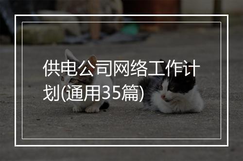 供电公司网络工作计划(通用35篇)
