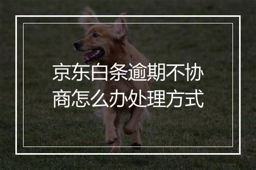 京东白条逾期不协商怎么办处理方式