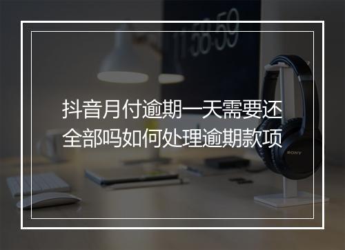 抖音月付逾期一天需要还全部吗如何处理逾期款项