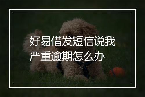 好易借发短信说我严重逾期怎么办