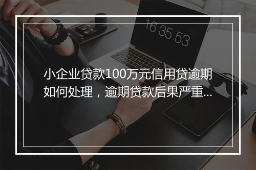 小企业贷款100万元信用贷逾期如何处理，逾期贷款后果严重吗