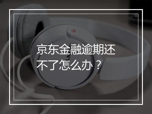 京东金融逾期还不了怎么办？