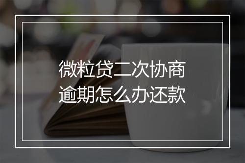 微粒贷二次协商逾期怎么办还款