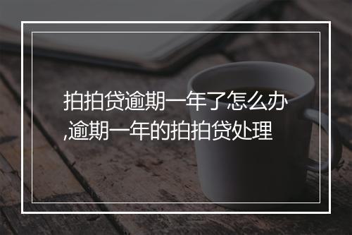 拍拍贷逾期一年了怎么办,逾期一年的拍拍贷处理