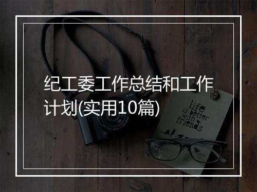 纪工委工作总结和工作计划(实用10篇)