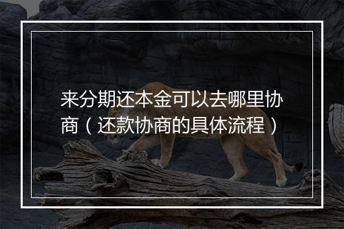 来分期还本金可以去哪里协商（还款协商的具体流程）