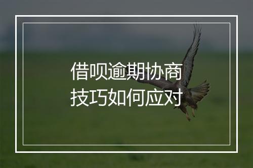 借呗逾期协商技巧如何应对