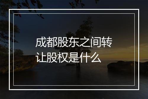 成都股东之间转让股权是什么