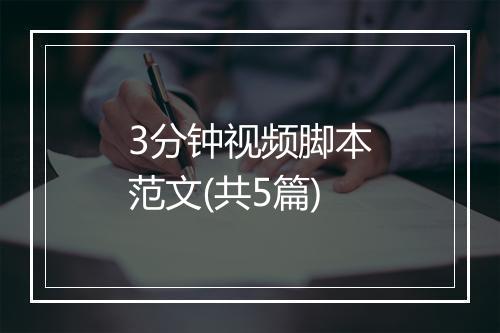 3分钟视频脚本范文(共5篇)