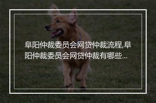阜阳仲裁委员会网贷仲裁流程,阜阳仲裁委员会网贷仲裁有哪些规定