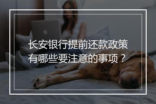 长安银行提前还款政策有哪些要注意的事项？