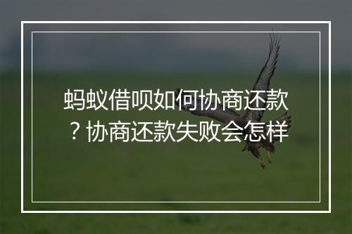 蚂蚁借呗如何协商还款？协商还款失败会怎样