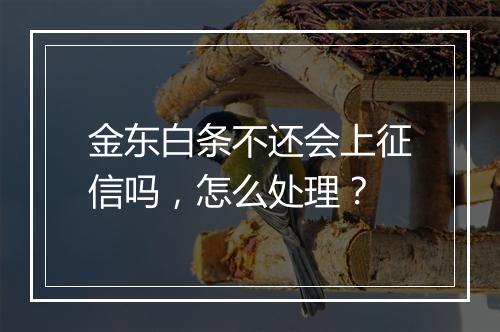 金东白条不还会上征信吗，怎么处理？