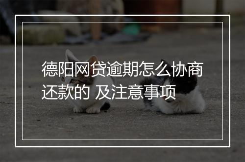 德阳网贷逾期怎么协商还款的 及注意事项
