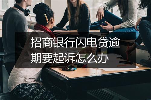 招商银行闪电贷逾期要起诉怎么办