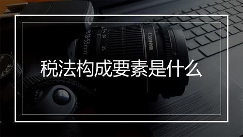 税法构成要素是什么