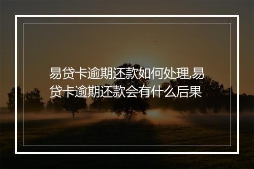 易贷卡逾期还款如何处理,易贷卡逾期还款会有什么后果