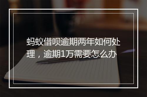 蚂蚁借呗逾期两年如何处理，逾期1万需要怎么办