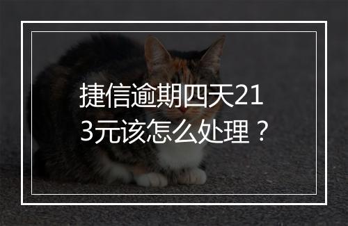 捷信逾期四天213元该怎么处理？