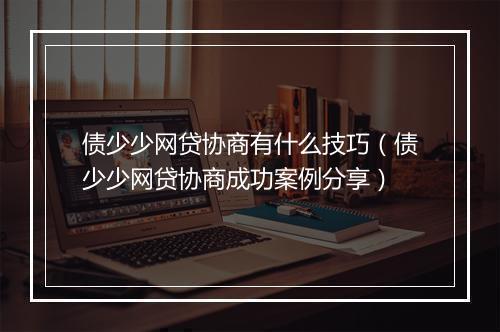 债少少网贷协商有什么技巧（债少少网贷协商成功案例分享）