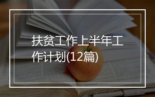 扶贫工作上半年工作计划(12篇)
