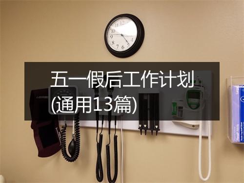 五一假后工作计划(通用13篇)