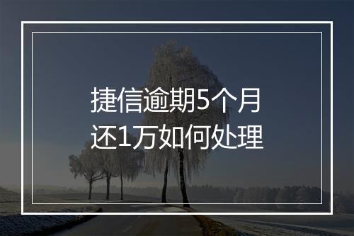 捷信逾期5个月还1万如何处理