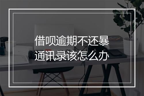 借呗逾期不还暴通讯录该怎么办
