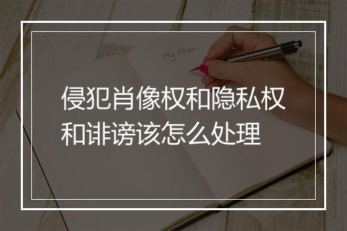 侵犯肖像权和隐私权和诽谤该怎么处理