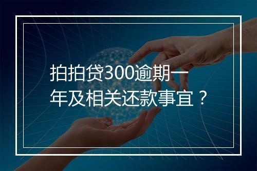 拍拍贷300逾期一年及相关还款事宜？