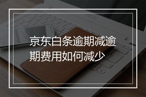 京东白条逾期减逾期费用如何减少
