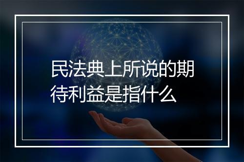 民法典上所说的期待利益是指什么