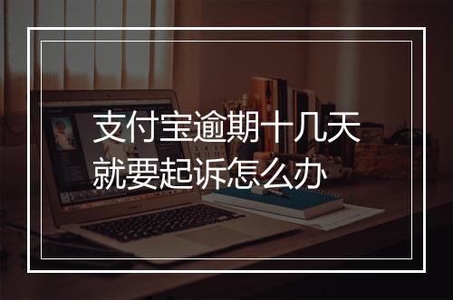 支付宝逾期十几天就要起诉怎么办