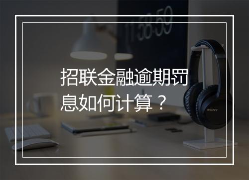 招联金融逾期罚息如何计算？