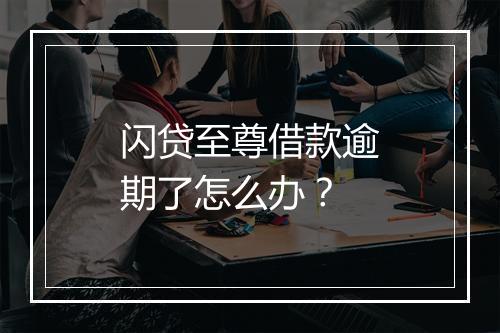 闪贷至尊借款逾期了怎么办？