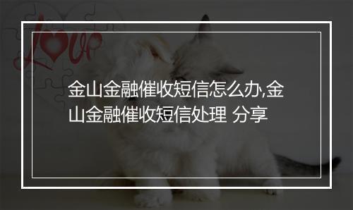 金山金融催收短信怎么办,金山金融催收短信处理 分享