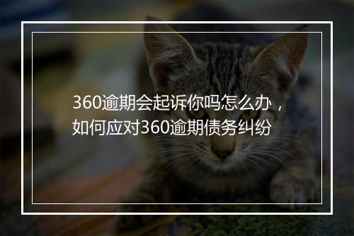 360逾期会起诉你吗怎么办，如何应对360逾期债务纠纷