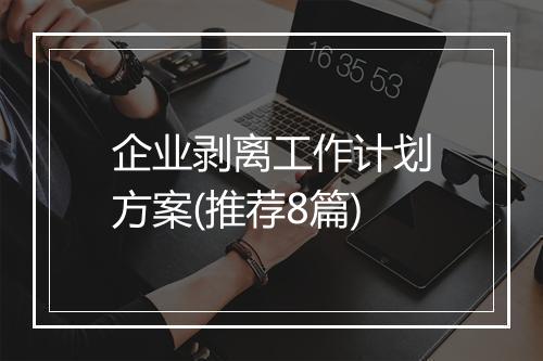 企业剥离工作计划方案(推荐8篇)