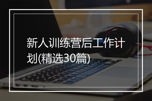 新人训练营后工作计划(精选30篇)