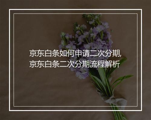 京东白条如何申请二次分期,京东白条二次分期流程解析