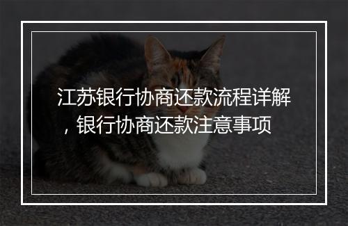 江苏银行协商还款流程详解，银行协商还款注意事项