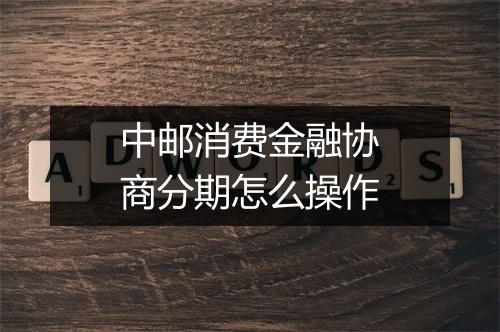 中邮消费金融协商分期怎么操作