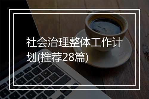 社会治理整体工作计划(推荐28篇)