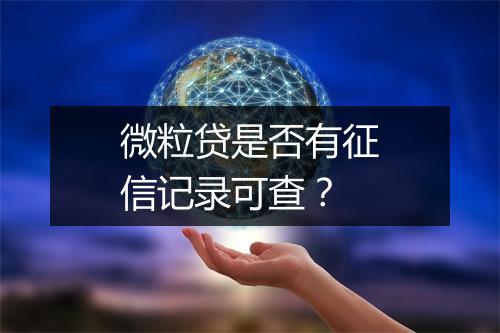 微粒贷是否有征信记录可查？