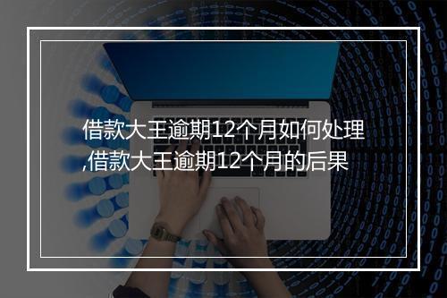 借款大王逾期12个月如何处理,借款大王逾期12个月的后果