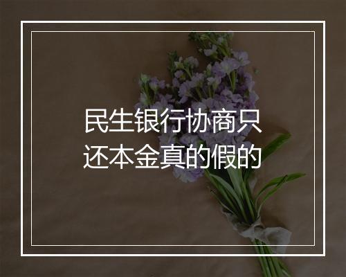 民生银行协商只还本金真的假的