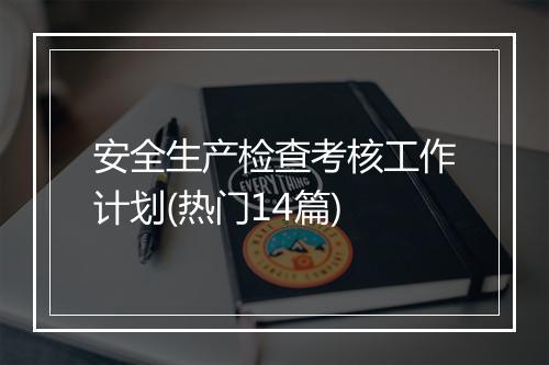 安全生产检查考核工作计划(热门14篇)