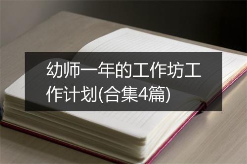 幼师一年的工作坊工作计划(合集4篇)