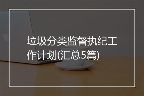 垃圾分类监督执纪工作计划(汇总5篇)
