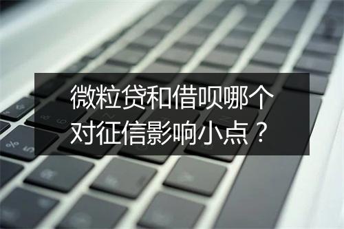 微粒贷和借呗哪个对征信影响小点？